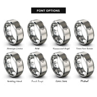 font options for inside engraving on grey llama rings
