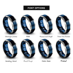 font options for inside engraving on blue & grey lobster rings