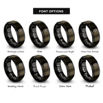 font options for inside engraving on gunmetal & black location dot marker rings