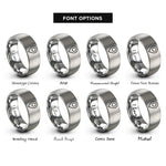 font options for inside engraving on silver location pin rings