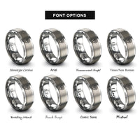 font options for inside engraving on gray location pin house rings