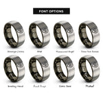 font options for inside engraving on gunmetal & grey location pin house rings