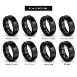 font options for inside engraving on black lock key crossing rings