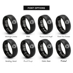 font options for inside engraving on black lock nut rings