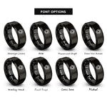 font options for inside engraving on black lock nut rings