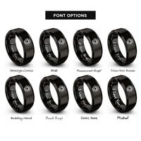font options for inside engraving on black lock nut rings
