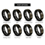 font options for inside engraving on gunmetal & black lock nut rings