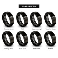 font options for inside engraving on black lockbox rings