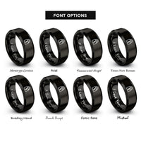 font options for inside engraving on black lockbox rings