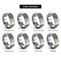 font options for inside engraving on silver lockbox rings