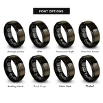 font options for inside engraving on gunmetal & black lockbox rings