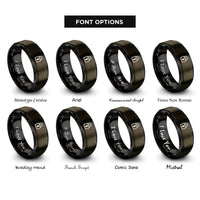 font options for inside engraving on gunmetal & black lockbox rings