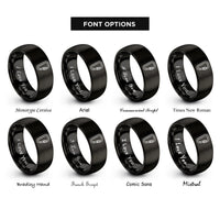 font options for inside engraving on black locking carabiner rings