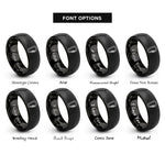 font options for inside engraving on black locking carabiner rings