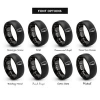 font options for inside engraving on black locking carabiner rings