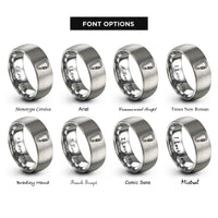font options for inside engraving on gray locking carabiner rings