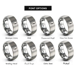 font options for inside engraving on silver locking carabiner rings