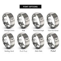 font options for inside engraving on silver locking carabiner rings
