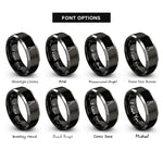 font options for inside engraving on black & gray locking pliers rings