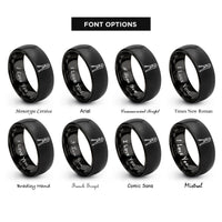 font options for inside engraving on black locking pliers rings