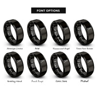 font options for inside engraving on black locking pliers rings