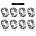 font options for inside engraving on gray locomotive front view rings