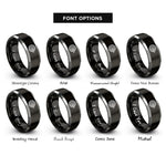 font options for inside engraving on black & silver locomotive wheel rings