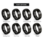 font options for inside engraving on black locomotive wheel rings