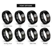 font options for inside engraving on black locomotive wheel rings