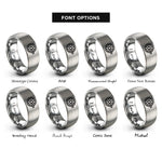 font options for inside engraving on silver locomotive wheel rings