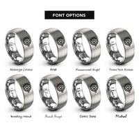 font options for inside engraving on silver locomotive wheel rings