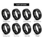 font options for inside engraving on black log cabin pine rings