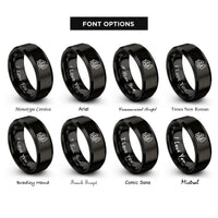 font options for inside engraving on black log cabin pine rings