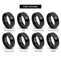 font options for inside engraving on black log cabin pine rings