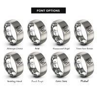 font options for inside engraving on grey log cabin pine rings