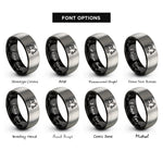 font options for inside engraving on black & silver log loader rings