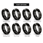 font options for inside engraving on black & grey log loader rings