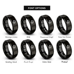 font options for inside engraving on black log loader rings