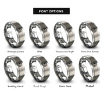 font options for inside engraving on gray log loader rings