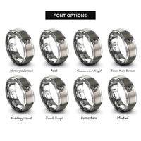 font options for inside engraving on gray log loader rings