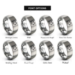 font options for inside engraving on gray log loader rings