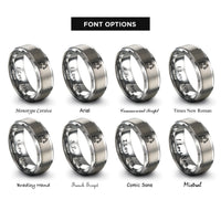 font options for inside engraving on gray log loader rings