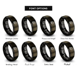 font options for inside engraving on gunmetal & black log loader rings