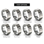 font options for inside engraving on silver logarithmic spiral rings