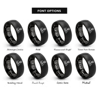 font options for inside engraving on black logger chainsaw rings