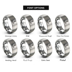 font options for inside engraving on gray logger chainsaw rings