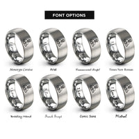 font options for inside engraving on gray logger chainsaw rings