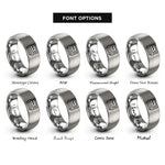 font options for inside engraving on grey logic analyzer rings