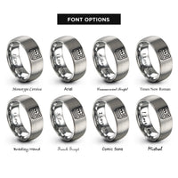 font options for inside engraving on grey logic analyzer rings