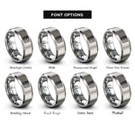 font options for inside engraving on gray logic analyzer rings